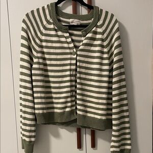 Universal Thread Olive and Cream Striped Cardigan